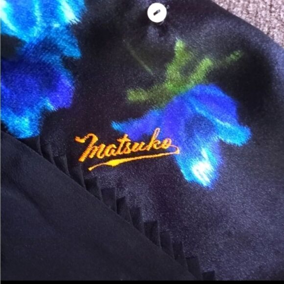 MATSUKO BLACK AND BLUE FLORAL DRESS SET SZ.0-2 EUC - Picture 9 of 9